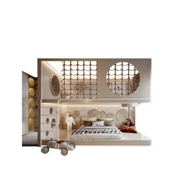 Game house two-level bed Split-level bunk bed One son and one daughter bunk bed customized