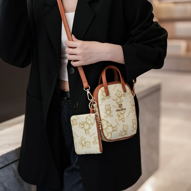 

Beibaobao Soft Leather Mobile Phone Bag for Women Crossbody 2025 New Single Shoulder Bag Mini Versatile Handbag Женская сумка