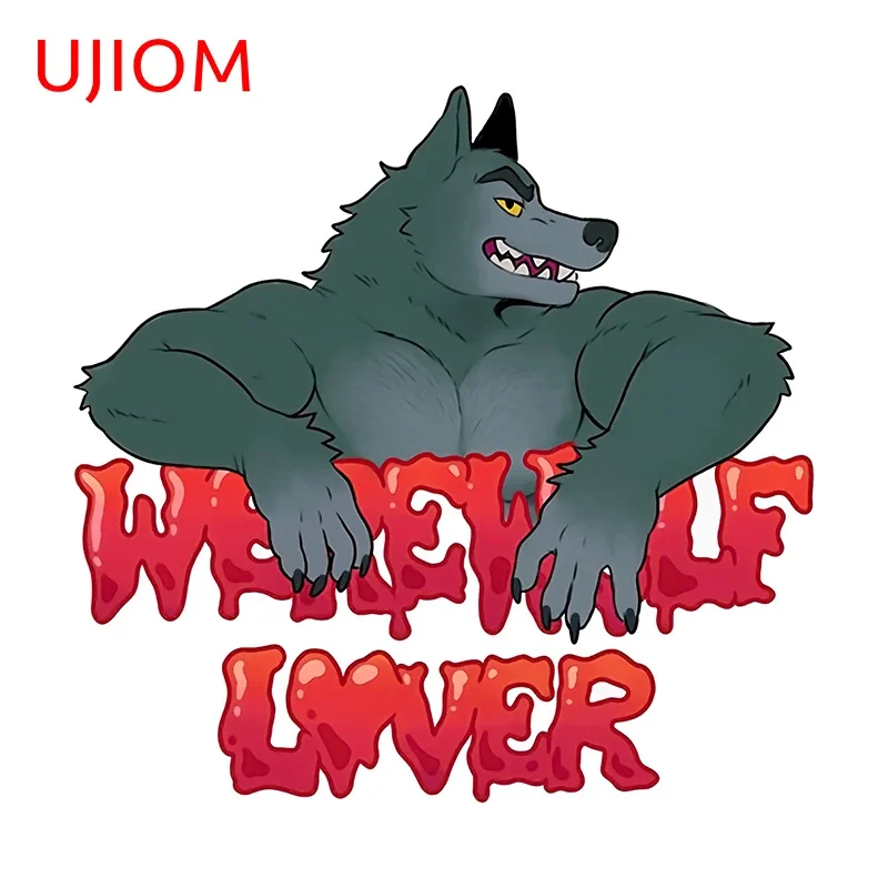 UJIOM Grey Furry Wolf Warning Wall Sticker Waterproof Scratch-proof Bedroom Wardrobe Vinyl Decal Scratch Proof House Posters