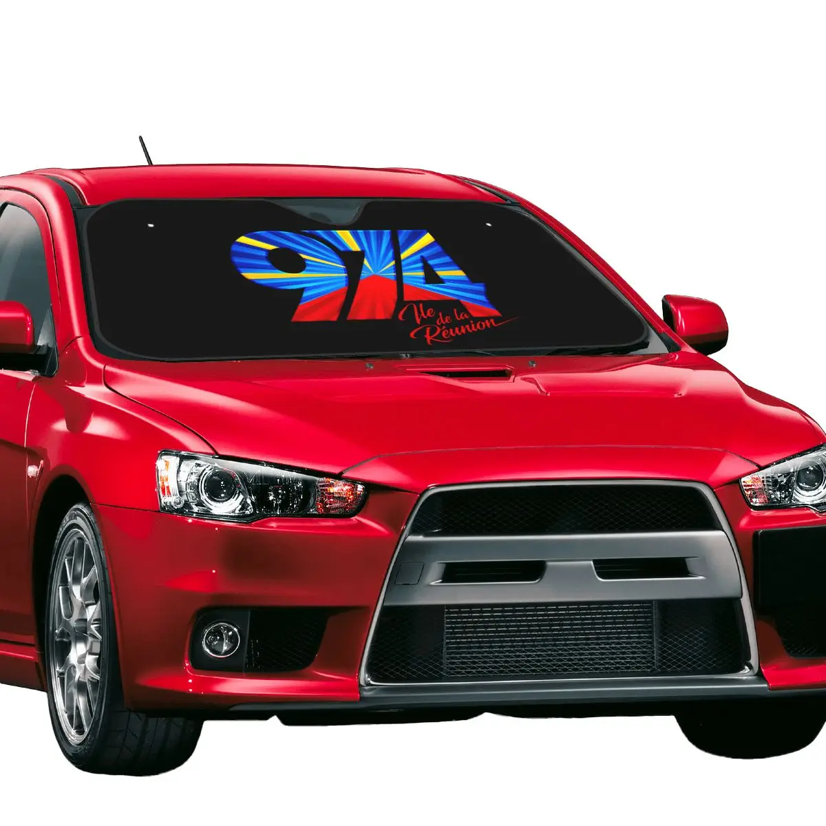 Custom 974 Reunion Island Logo Windshield Sunshade Reunionese Proud Folding Reflective Sun Blocker Front Window Shade Visor