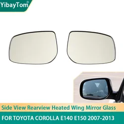 Alta qualidade vista lateral retrovisor substituição aquecida espelho de vidro para toyota corolla e140 e150 2007-2013 acessórios do carro