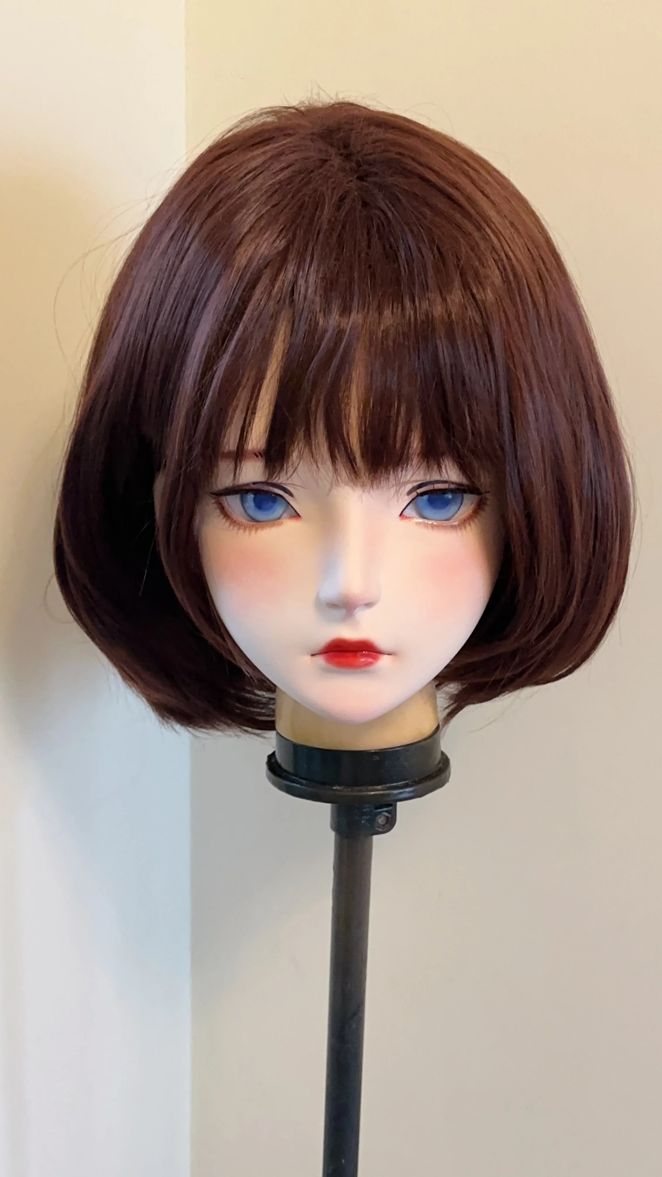 

(STK037) Stock PLA Material Full Head Lockable Crossdress Male to Female Japanese Cartoon BJD Doll Kigurumi Mask
