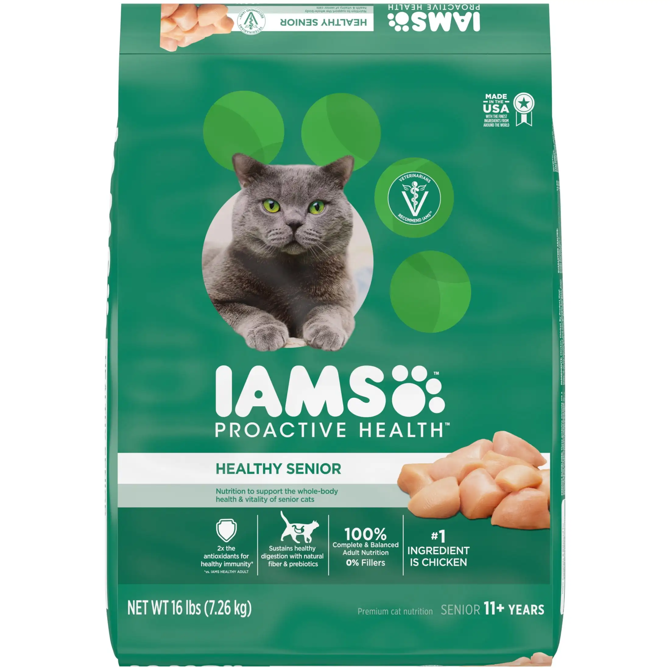 

Сухая корма для кошек Iams, для активного здоровья, 16 фунтов