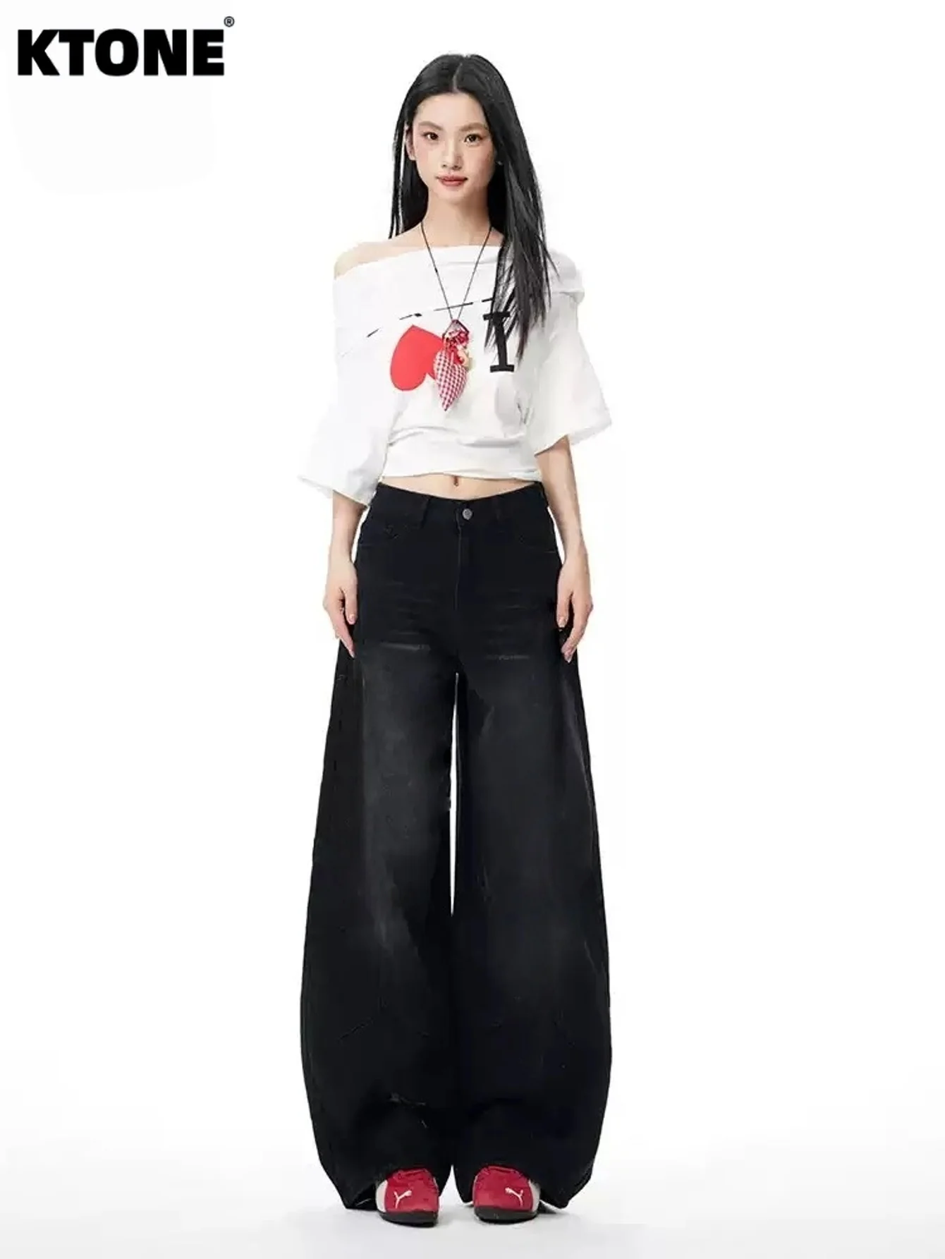 

Men and Women Jeans Black Baggy Denim Retro Y2K Drip For Dating No accessories or belts included