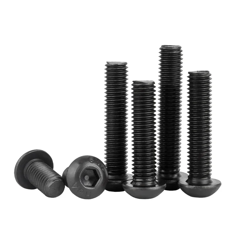 Bsw-マッシュルームヘッドネジ、ソケットボタン、ブラックヘキサゴン、英国標準、六角ボルト、1/8、5/32、3/16、1/4、5/16、3/8、グレード10.9