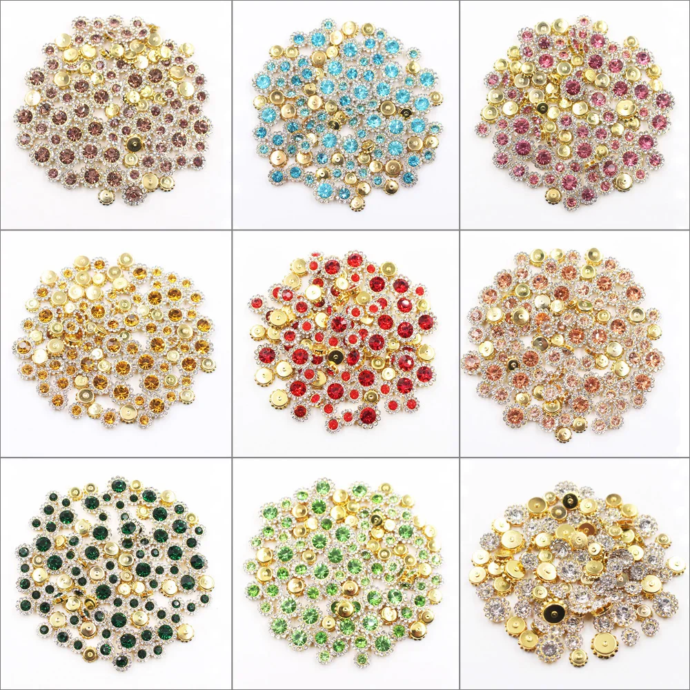 100% Real Image Flower Shape Sewing Rhinestones Glass Crsystal Lace Sew on Rhienstone Clothing diy Handmade Accessories