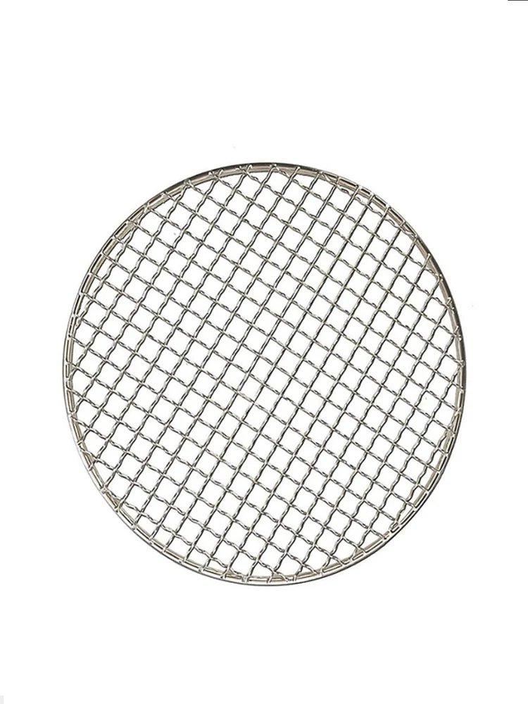Grille de Barbecue ronde en acier inoxydable 304, 10-33CM de diamètre, grille à charbon de bois de qualité alimentaire avec fils torsadés, filet en maille