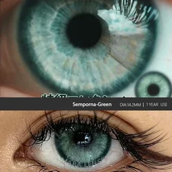 Amara 1 Paar Groene Contactlenzen Voor Ogen Schoonheid Pupillen Lenzen Oog 14.2Mm Jaarlijks Gebruik Mode Blauw Gekleurde Contacten Lenzen Groen