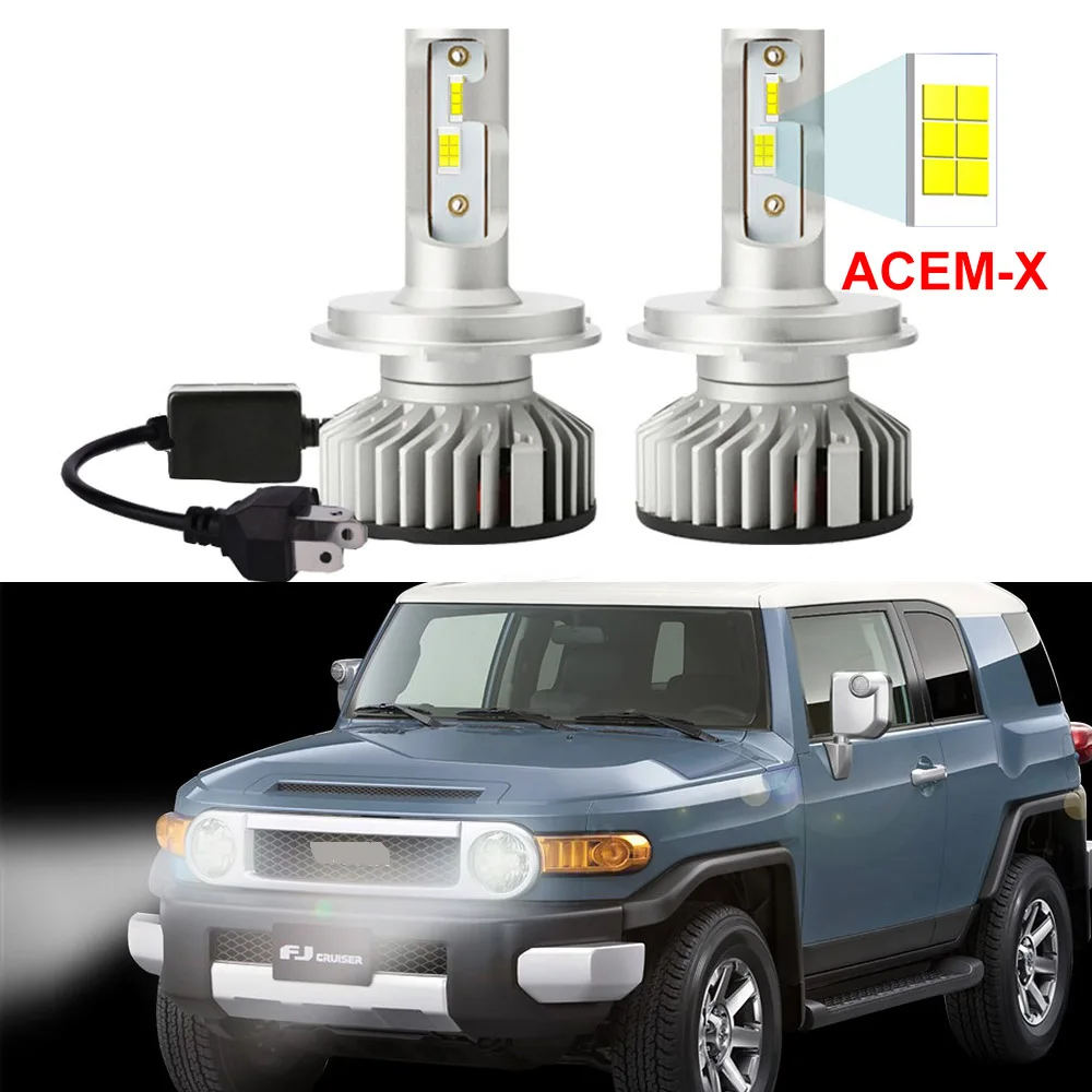 2PCS For Toyota FJ Cruiser Led Headlight Bulbs with ZES Chips High Low Beam Car LED Headlamp Super Bright