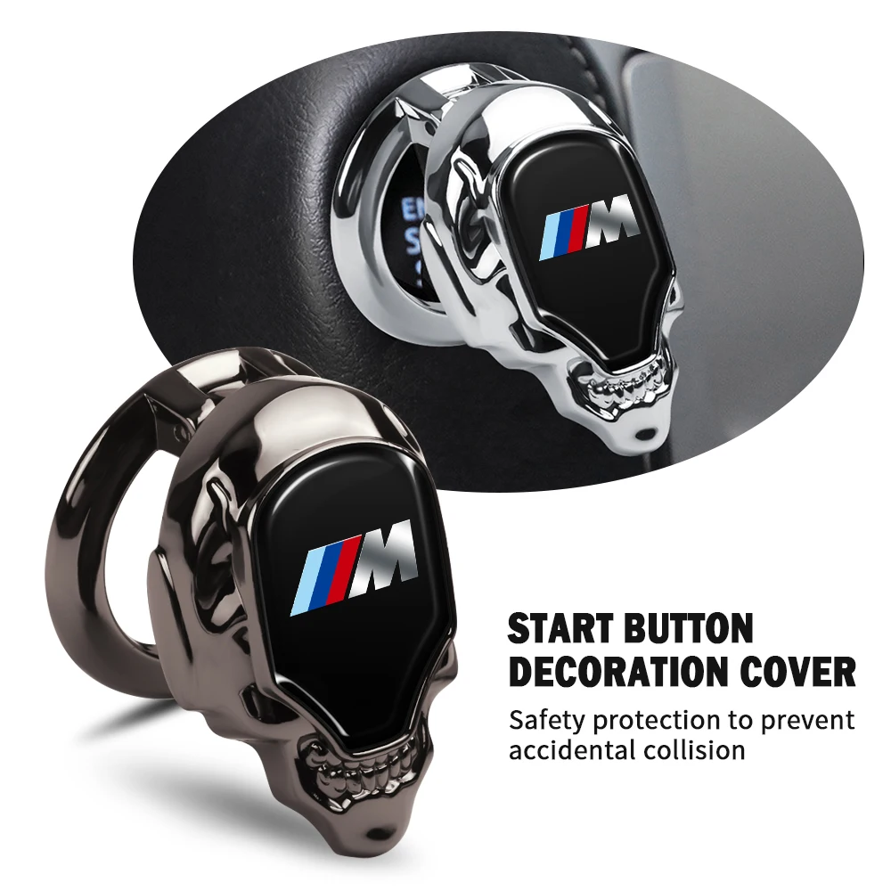 Car One-Button Start Button Decorative Protective Cover Skull Styling Sticker For BMW M Performance M3 M5 M6 F01 F20 F13 F16 E92