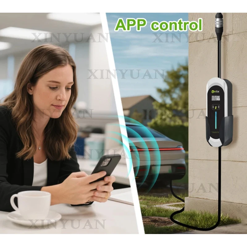 22KW Portable 3-in-1 EV Charger Type 2 EVSE 6A-32A Adjustable with Replaceable Plugs TUV CB CE Certified