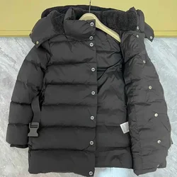 Winter women's jackets 95% white goose down Solid color Hooded Long and Short warm fashion coat Elastic waistband included