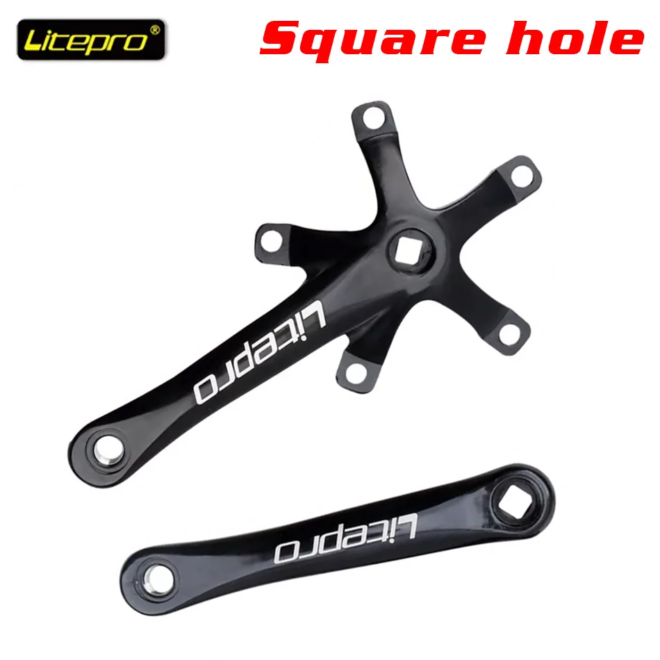 Litrpro Mountain Road Folding Bicycle Crank 170mm Square Hole BCD 130MM Bicycle Accessories Fixed Gear Crankset Bike Crankset