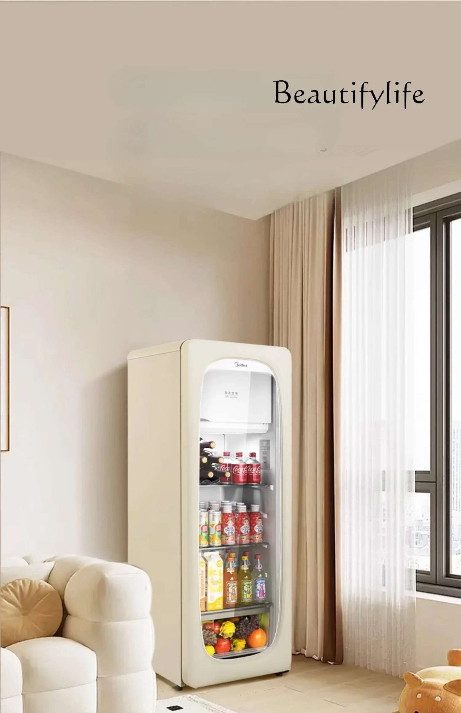 

60 L Household Minitype Refrigerator Fresh-Keeping Living Room Transparent Glass Frozen Instant Drink Refrigerator