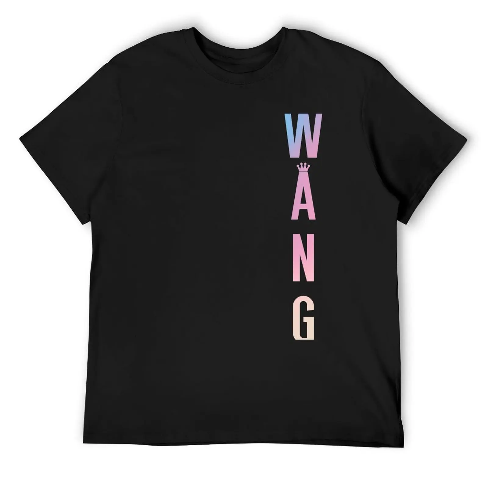 WANG – pastel vertical T-Shirt heavyweights summer top quick-drying Short sleeve tee Men's clothing