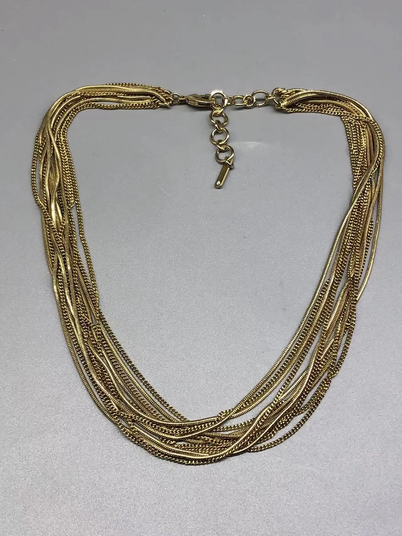 

Original Women's Jewelry Marked Metal Chain Multi-Layer Plain Gold Plain Silver Nelace Quali Choker Clavicle Chain 206