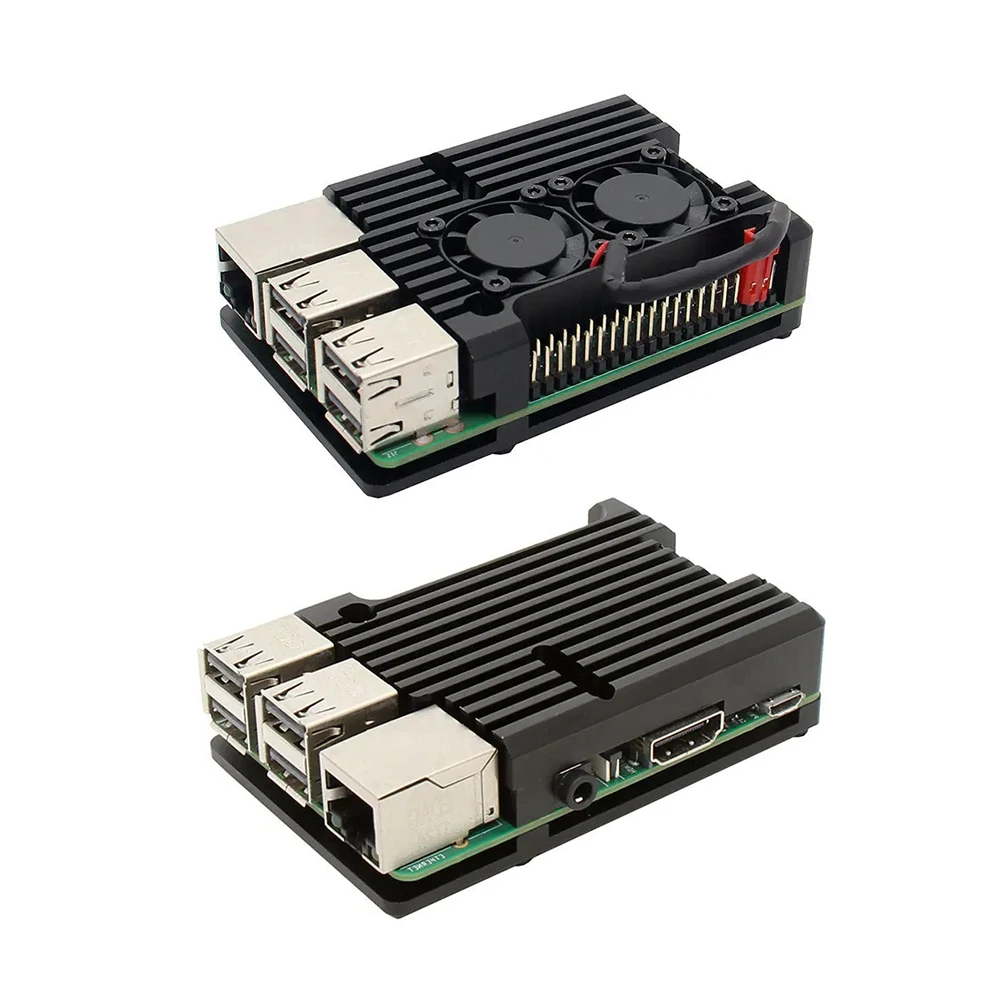 Case Metal Case Box Shell Cooling Fan Aluminum Alloy Heatsink without Dual Cooling Fan for Raspberry Pi 3 Model B B+