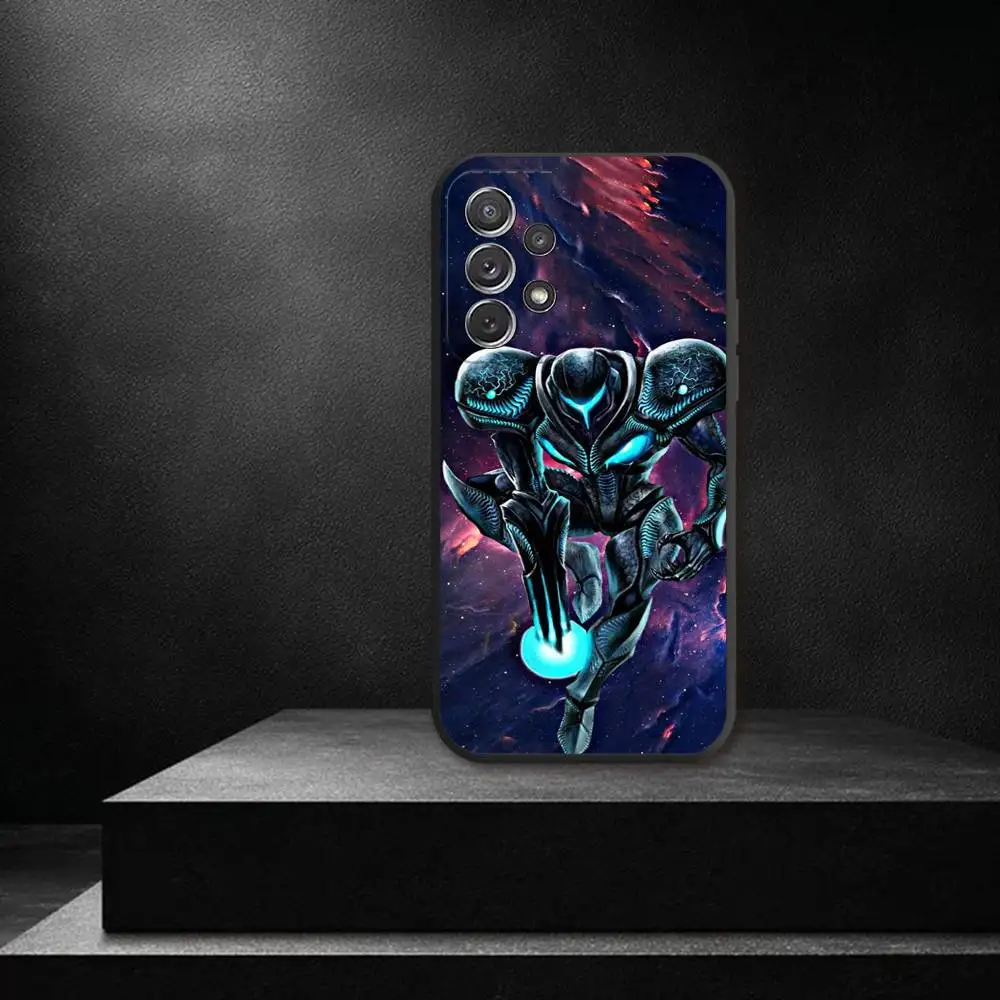 Funda de teléfono M-Metroid D-Dread para Samsung S 25,24,23,22,30,21,10,9,Ultra,Plus,Lite,FE,4,5G, funda blanda negra