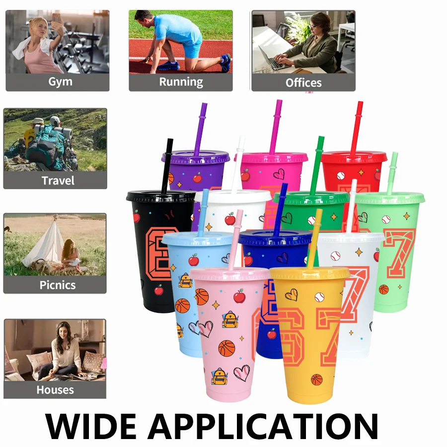 12 sztuk/opakowanie kubków plastikowych z motywem sportowym, 770 ml, kolorowe, na przyjęcie urodzinowe, przyjęcie powitalne, kubek na wodę