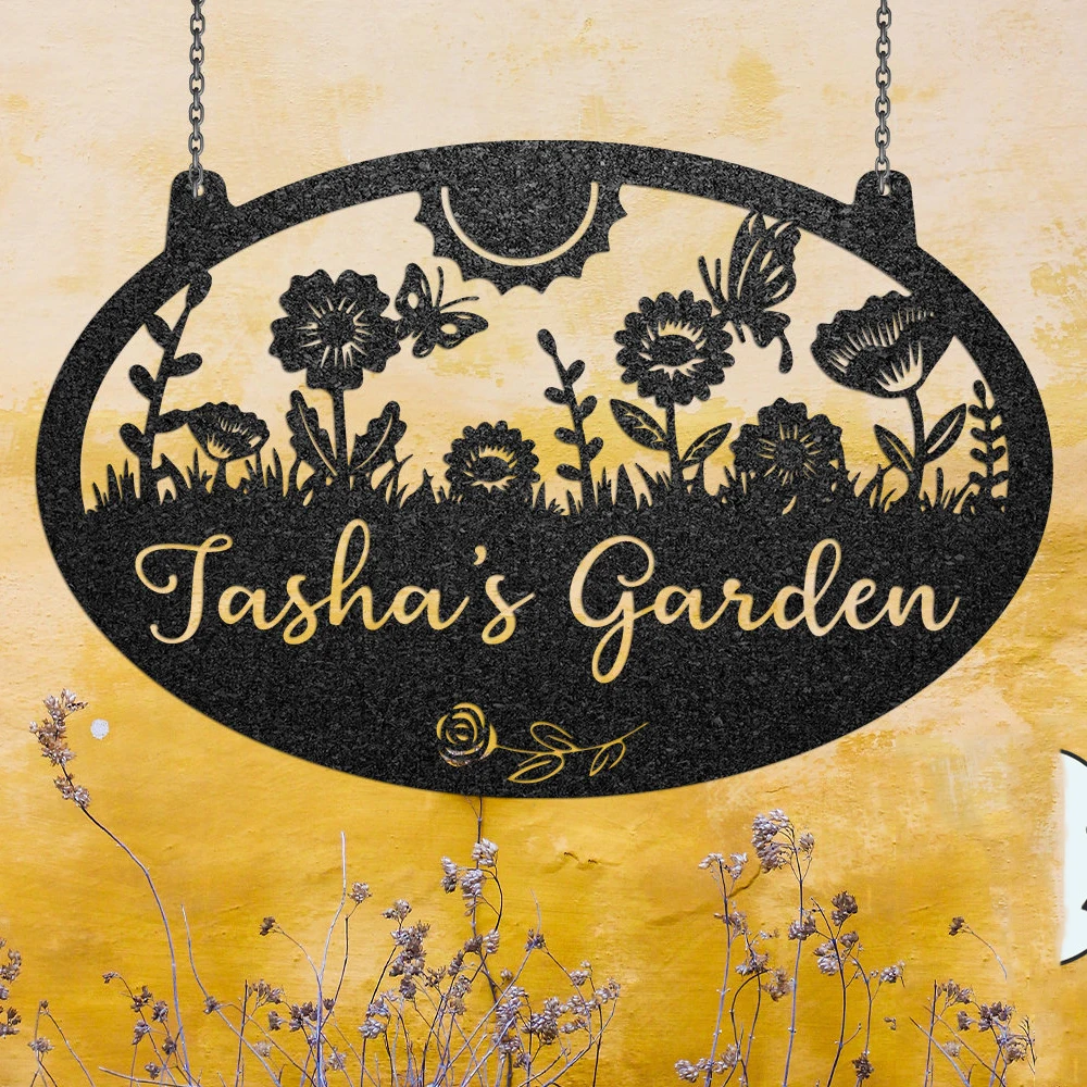 

Custom Hanging Garden Sign Personalized GardenName Sign, Beautiful Garden Sign Plaque, Outdoor Garden Gift, Memorial Garden Sign
