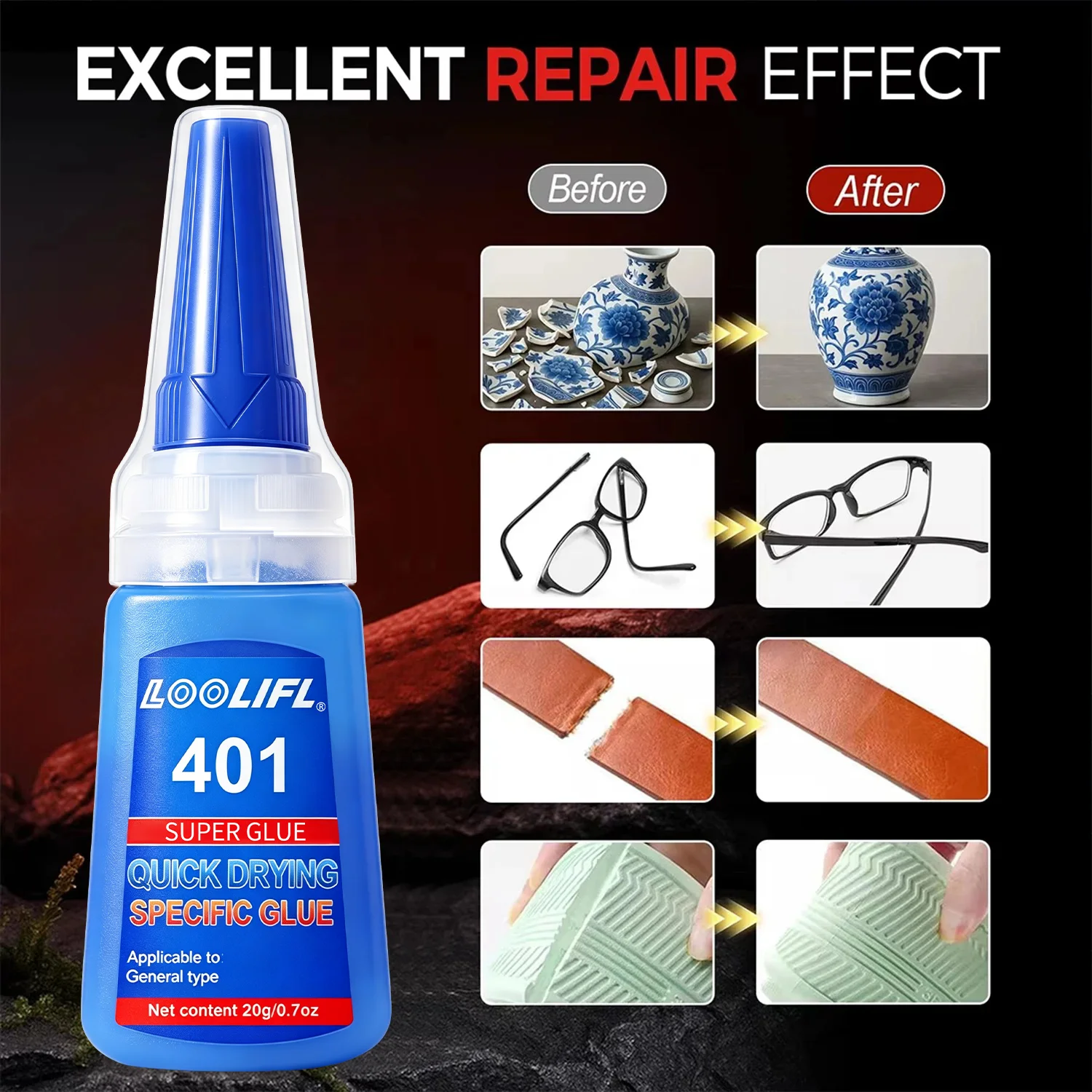 LOOLIFL-Industrial Strength Glue, fast-drying, waterproof, heat-resistant heavy-duty all-purpose adhesive, multi-purpose glue suitable for crafts, automobiles, home repairs, metal glue, plastic glue, wood glue, shoe glue, craft glue, oil-based glue, rhinestone glue, super glue, heavy-duty fast-drying, super adhesive, strong adhesive view 5