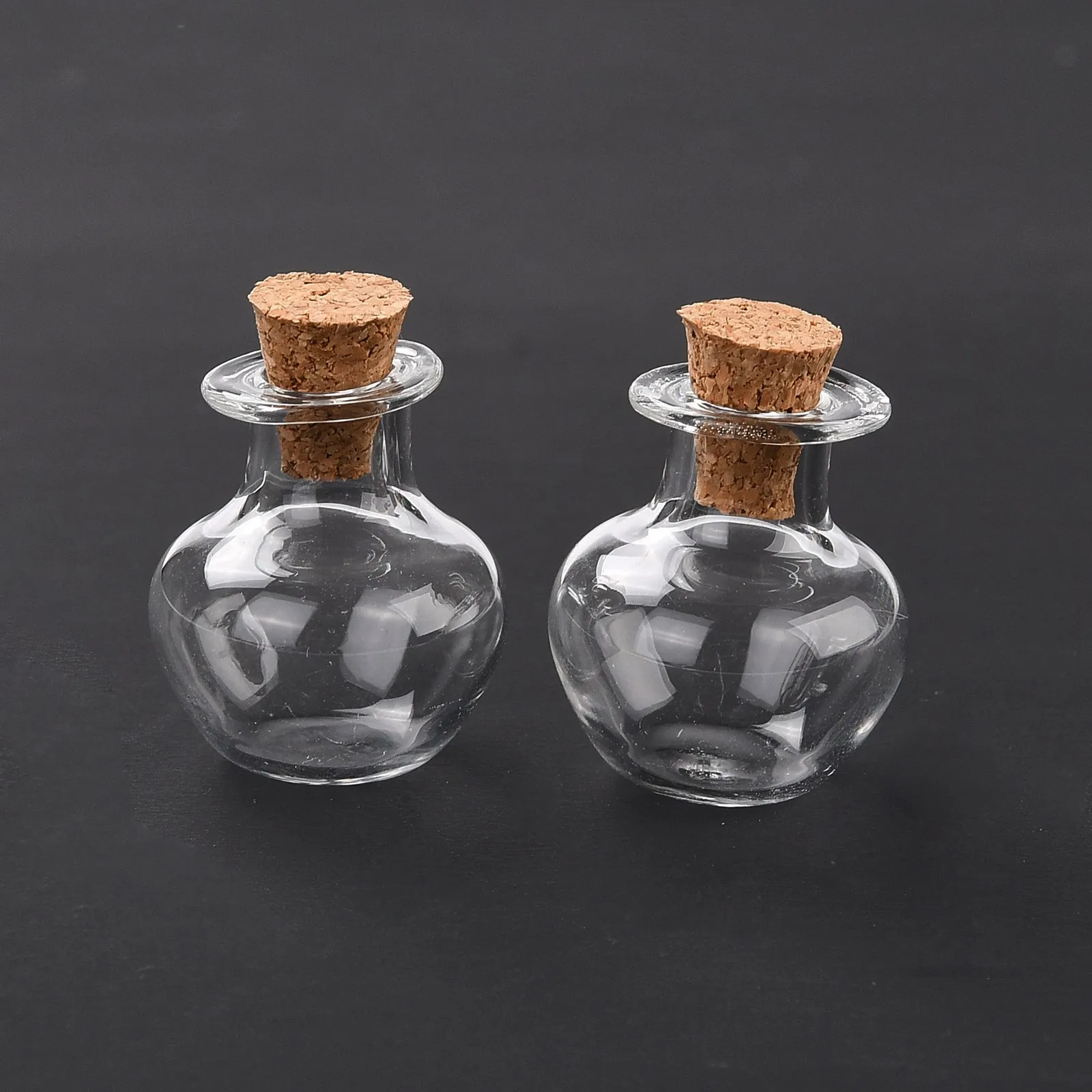 10pcs Empty Glass Wishing Bottles Round Glass Cork Bottles Ornament DIY Vials for Jewelry Pendant Decorations Findings