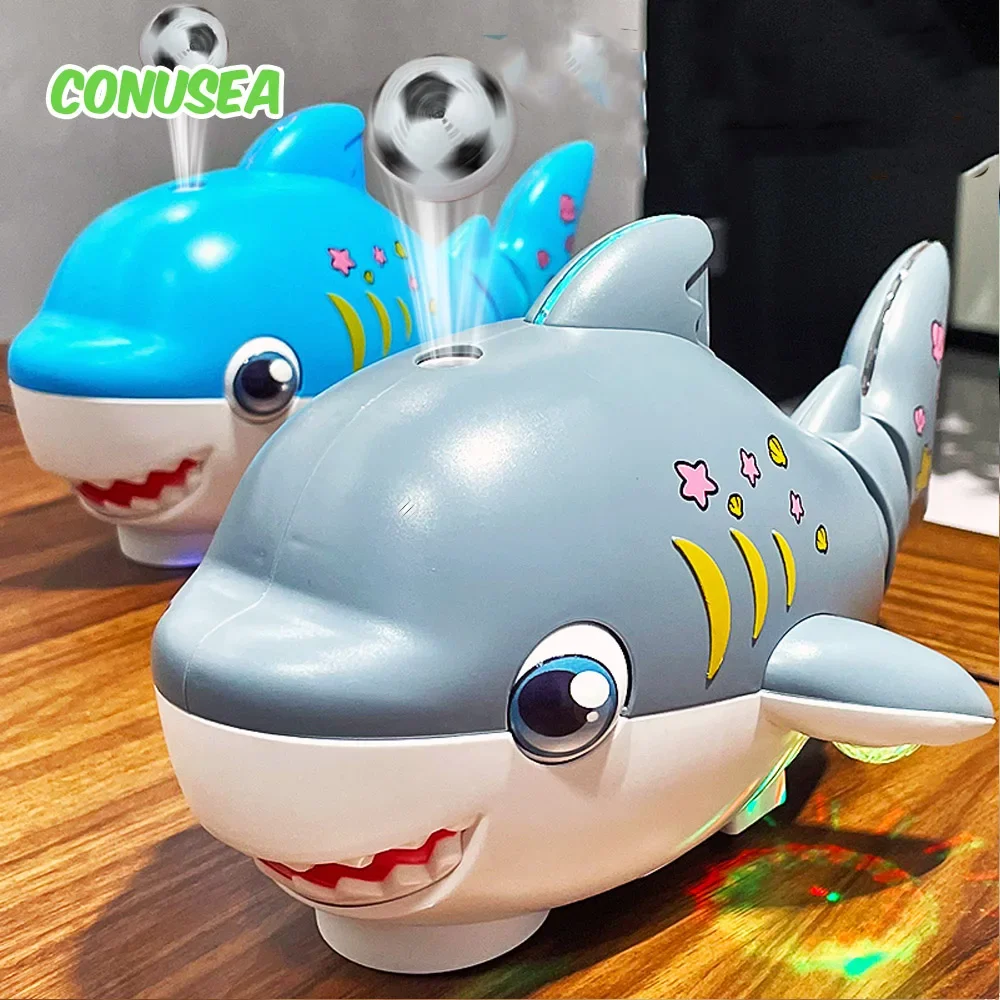 Boule de soufflage électrique, modèle de requin, voiture Robot, queue pivotante, jouets de divertissement interactifs électroniques pour animaux de compagnie, cadeau pour enfants et bébés