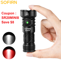 New Sofirn SR20 MINI 1200lm Flashlight 18350 USB C IP68 Waterproof with Red LED Key Light for Camping Emergency Situations