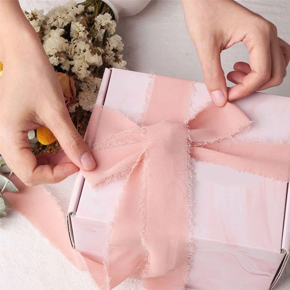 ABFW 4 Rolls Chiffon Ribbon Gift Ribbon 4Cm X 4.5M Satin Ribbon Wide Ribbon Chiffon Ribbon for Wedding Crafts Gift Decorating