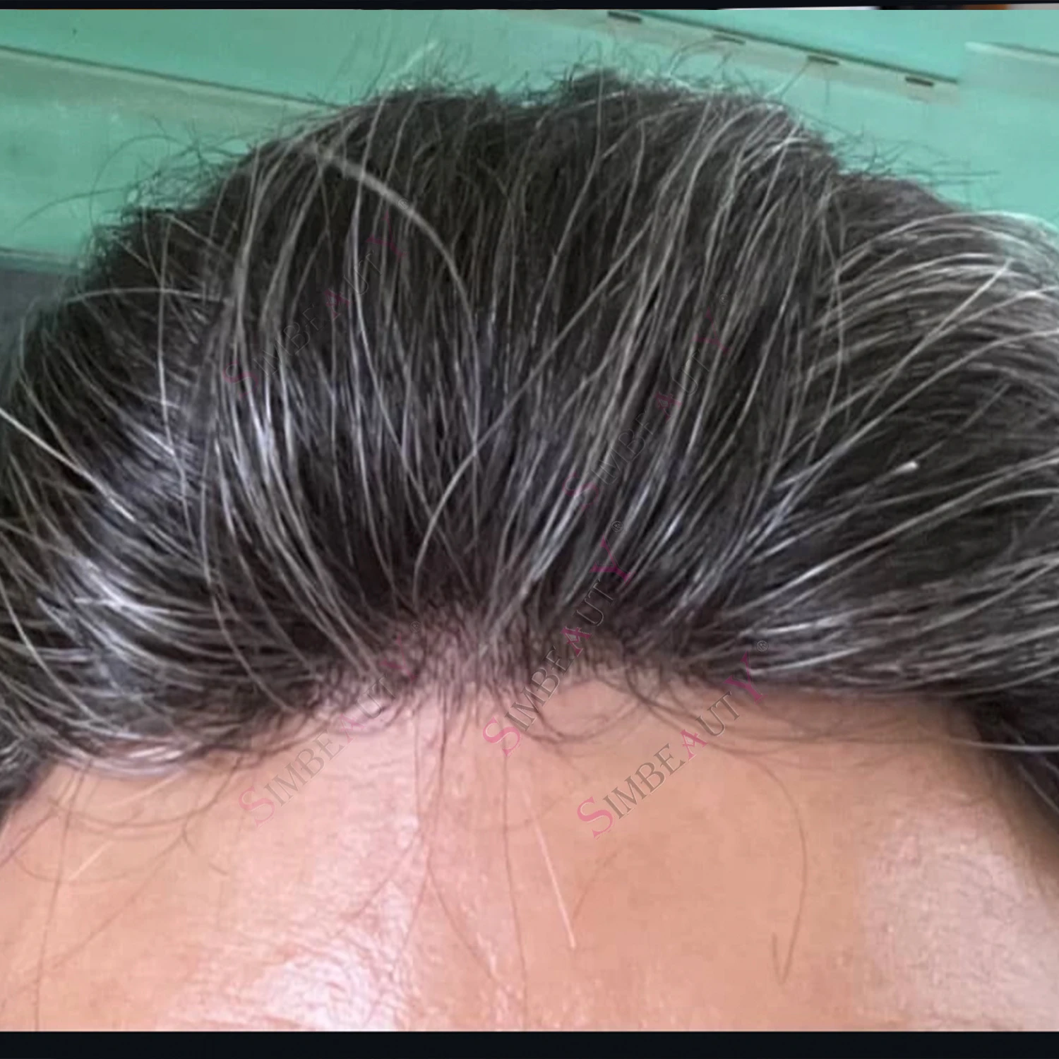 خط الشعر الطبيعي # 1B20 رمادي رجل يبلغ من العمر خصلات الشعر المستعار الإنسان غير قابلة للاكتشاف طويلة الأمد رقيقة بولي قاعدة قاعدة براون الرجال الشعر المستعار بولي الجلد الذكور Hairpiec