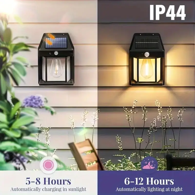 1/2/4/8 Solar Wall Lights IP44 Motion Sensor LED Lantern Wall Mounted Suitable for Outdoor Lighting on Courtyard Porch Decks
