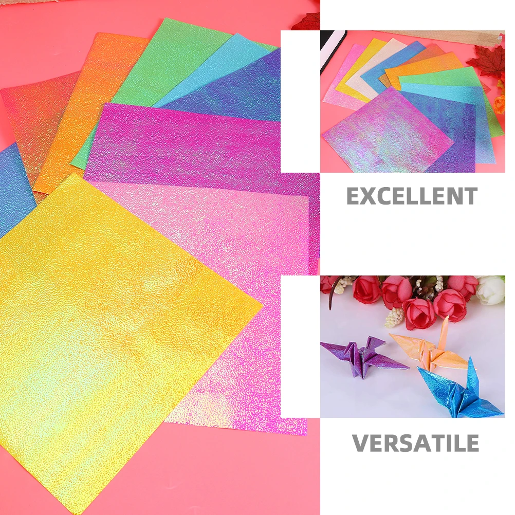Shiny Craft Paper 15Cm Square Iridescent Origami Sheets For Diy Scrapbooking Glitter Paper Pearlescent Art Projects