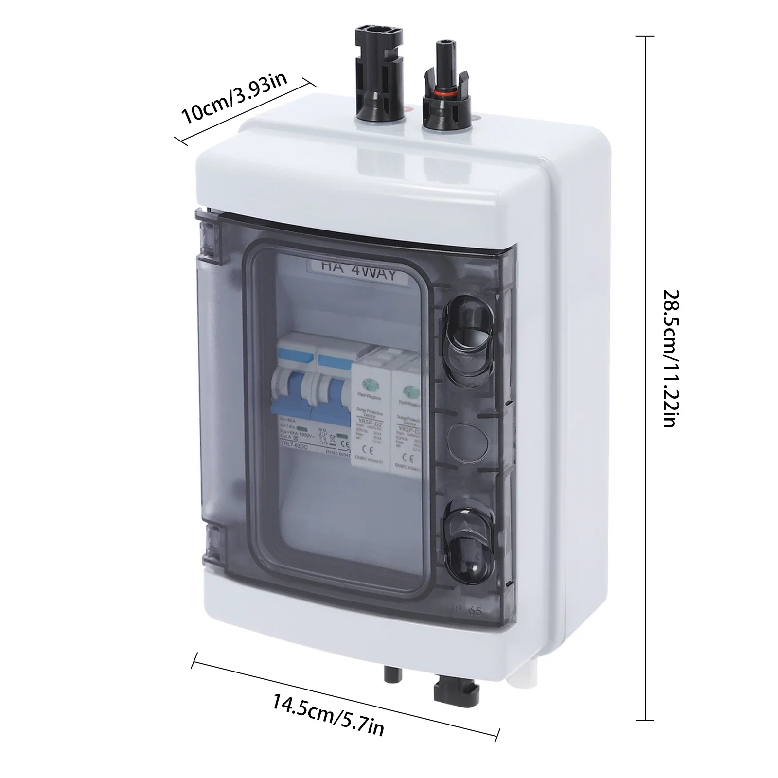 ABS+PC PV Combiner Box, IP65 wasserdichte Solar Combiner Box, DC1000V 40A 20-40kA für RV Home Solarsysteme, einfache Installation langlebig