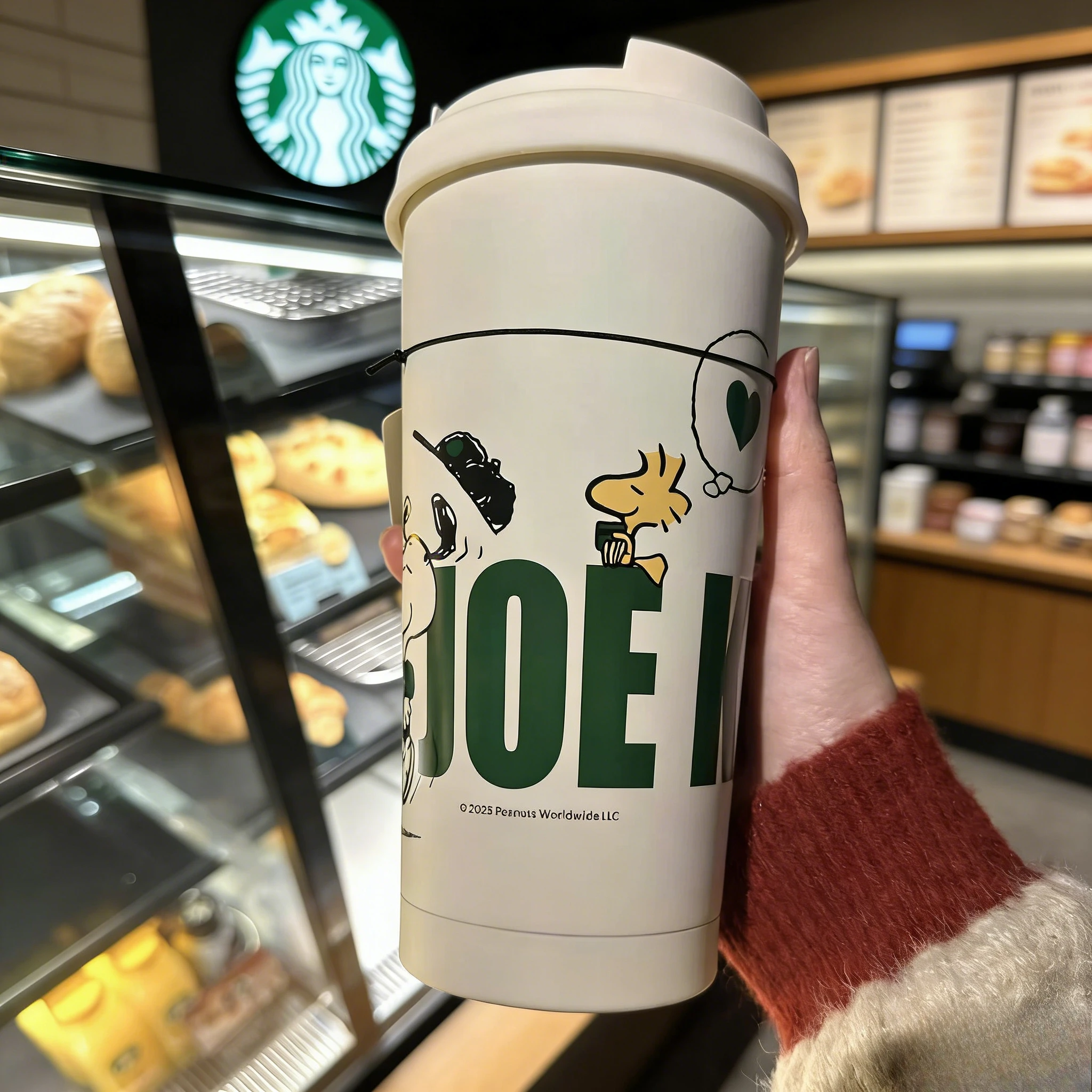 Taza de Acero Inoxidable de la Colaboración Starbucks x Snoopy, Taza de Café para Escritorio, Vaso para Auto, Portátil y de Alta Calidad