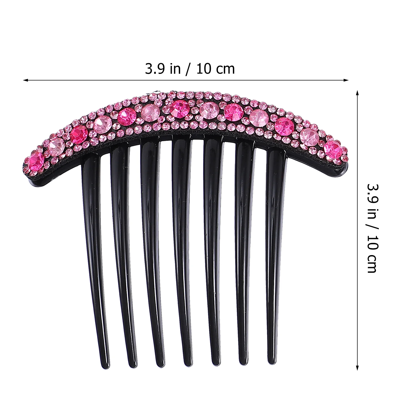 

2 pcs Rhinestone Hairpin Comb Flower Clip Anti-Slip Hair Fork Stick Elegant Prom Wedding Accessory Pink Hair Comb