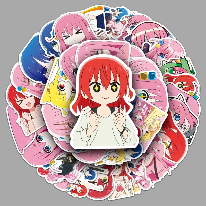 50pcs BOCCHI THE ROCK Anime Figure Stickers Kawaii Hitori Yamada Ryo Ijichi Nijika Kita Ikuyo DIY Luggage Waterproof Stickers