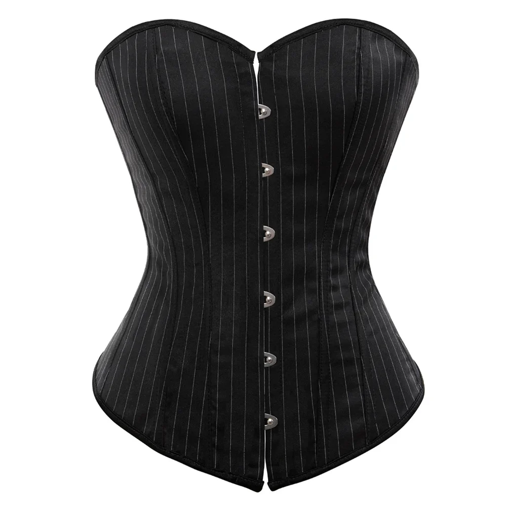 

Gothic Pinstripe Corsets Bustiers for Women Tight Lace Corselete Sexy Push Up Corsage Showgirl Renaissance Bustier Rave Outfits