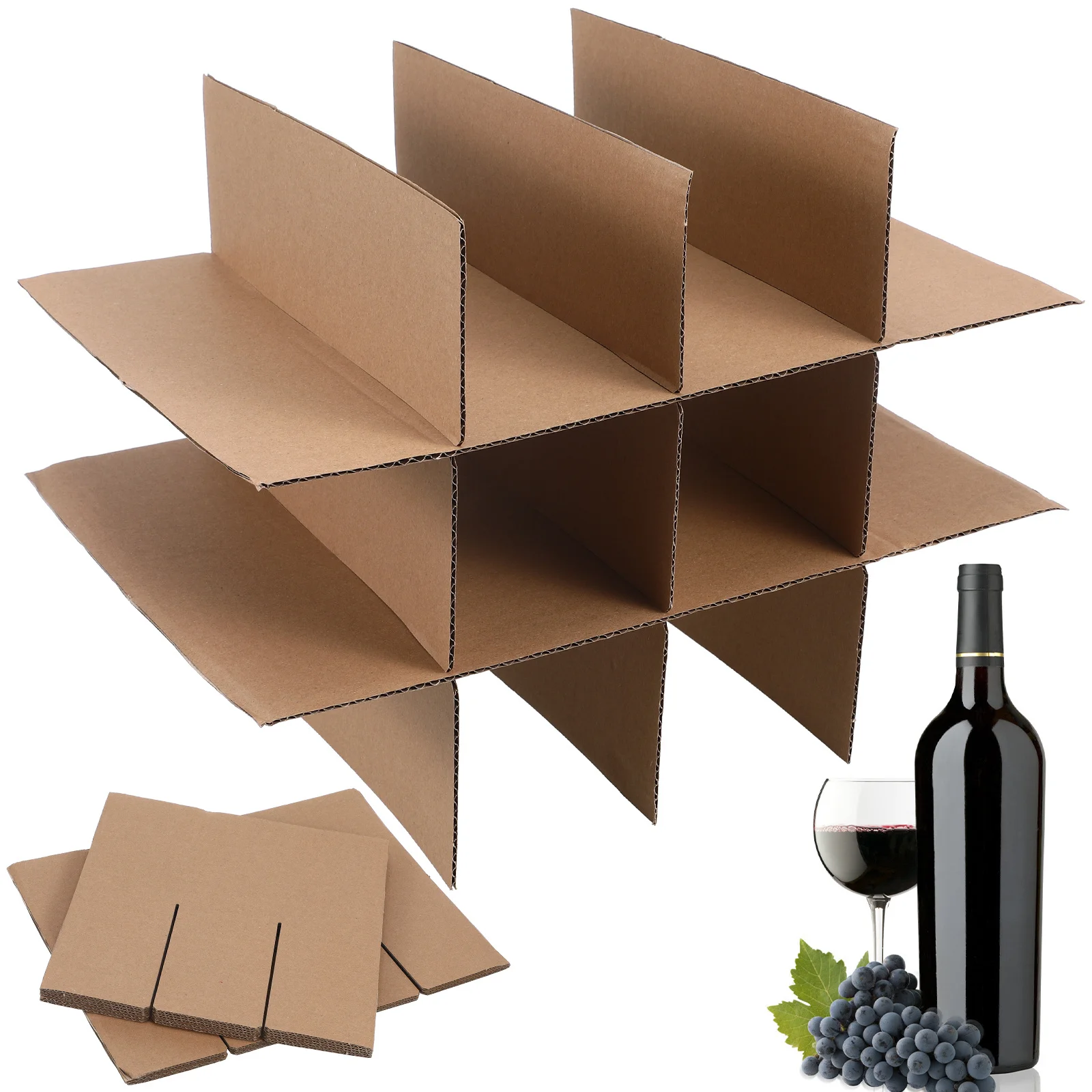 5pcs Cross Grid Packaging Box Cardboard Dividers for Moving Storage Kits Glass Protector Corrugated Paper Inserts