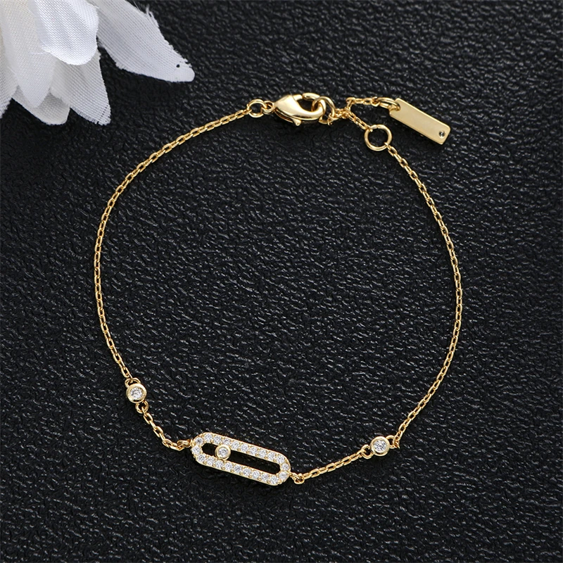 UILZ New Zircon Clasp Adjustable Bracelet For Women Summer Fashion Simple Commuting Bracelet For Girls Party Jewelry Gift