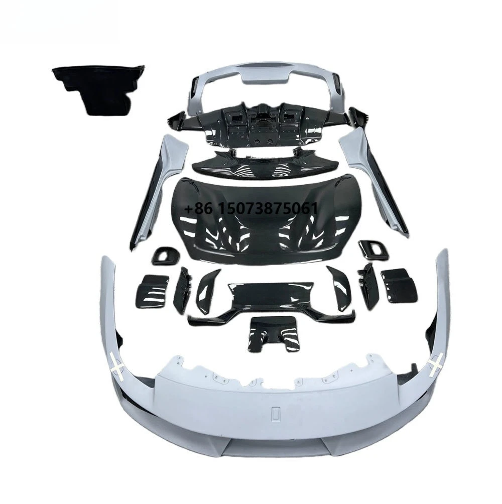 New for 488 GTB 2015-2020 Pista Style Half Carbon Fiber Full Car Bumper Kit Modification Aerodynamic Accessories Black