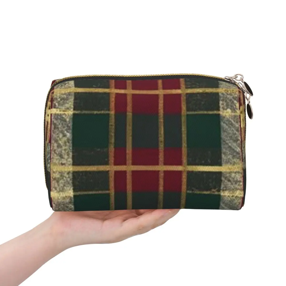 Popular Tartan Plaid Geometric Gingham (7) Women Cosmetic Bag Travel Makeup Organizer Pouch Toiletry Storage Dopp Kit Box