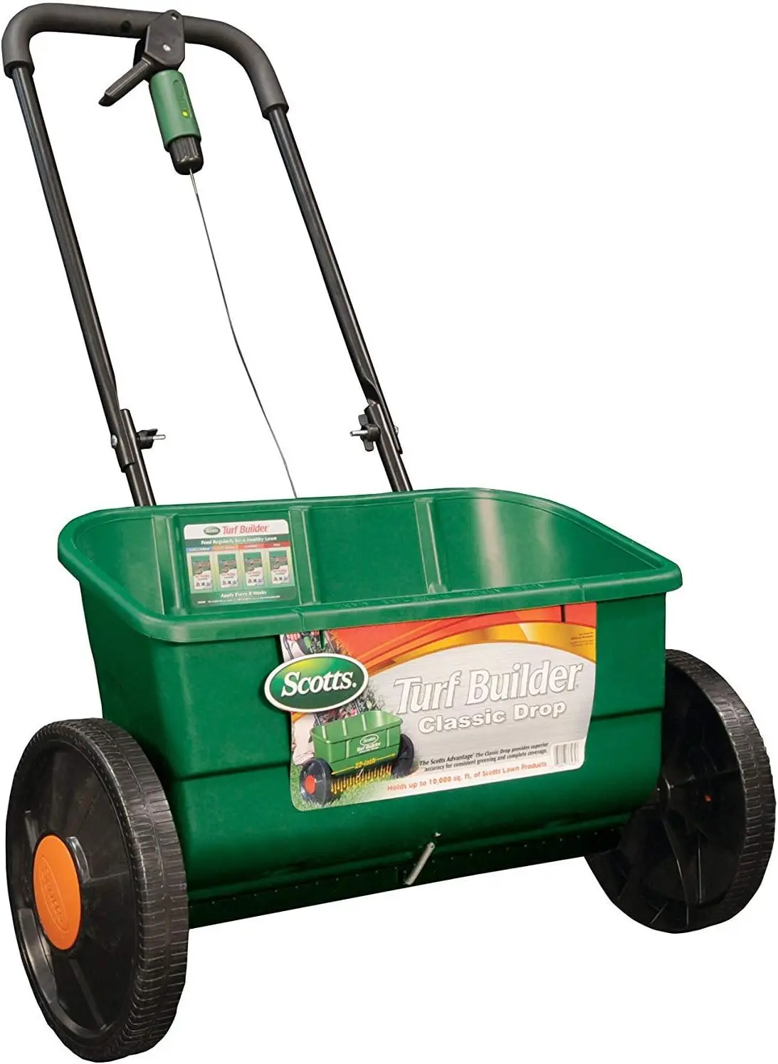 Turf Builder Classic Drop Spreader, Great for Applying Grass Seed and Fertilizer, Holds up to 10,000 sq. ft of Product