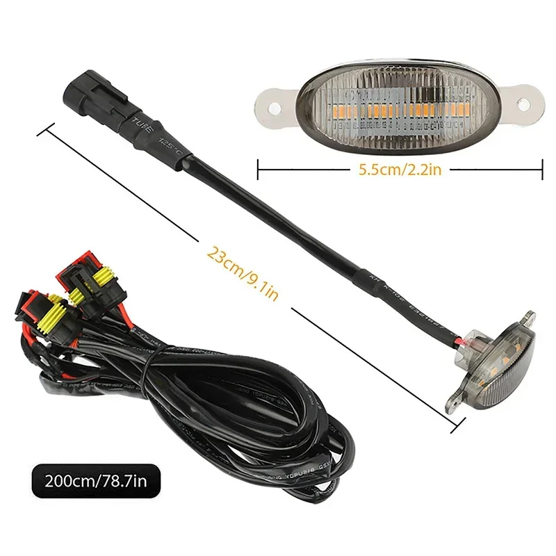 3/4/5/6 pçs grade dianteira led luzes automáticas lâmpada de sinal universal apto para captador fora de estrada suv acessórios do carro luz led com arnês