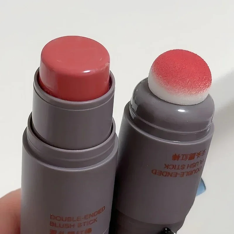 Double-End Blush Stick Spons Gezicht Blush Waterdichte Verhelderende Gezicht Contouren Schaduw Blusher Tint Wang Koreaanse Cosmetica