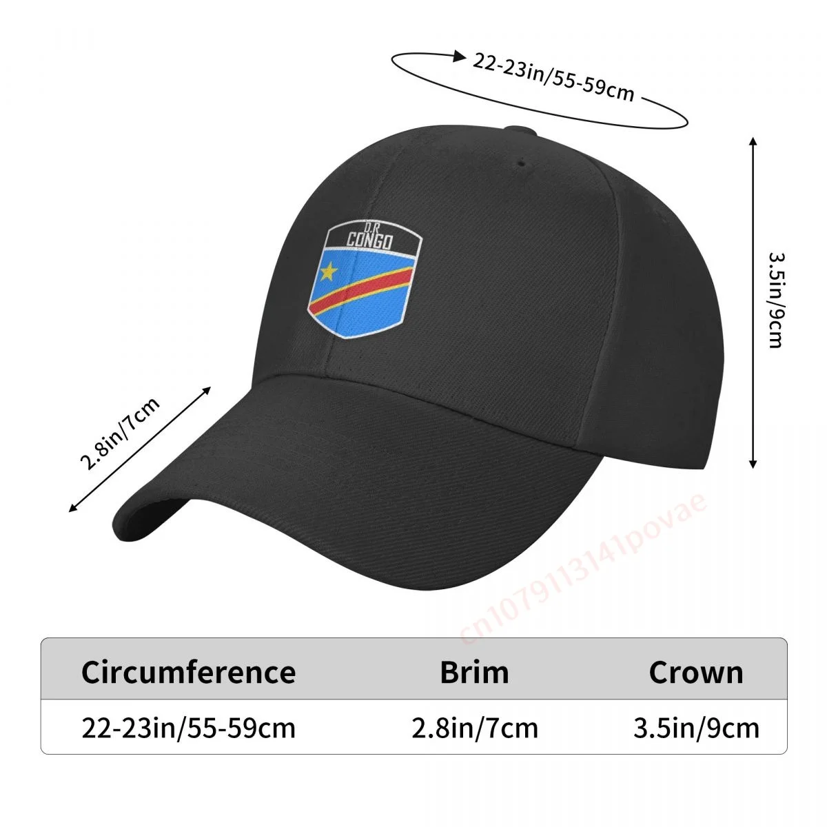 جمهورية الكونغو الديمقراطية العلم قبعة بيسبول للنساء الرجال Snapback قبعة تنفس سائق شاحنة قبعة عادية في الهواء الطلق قابل للتعديل