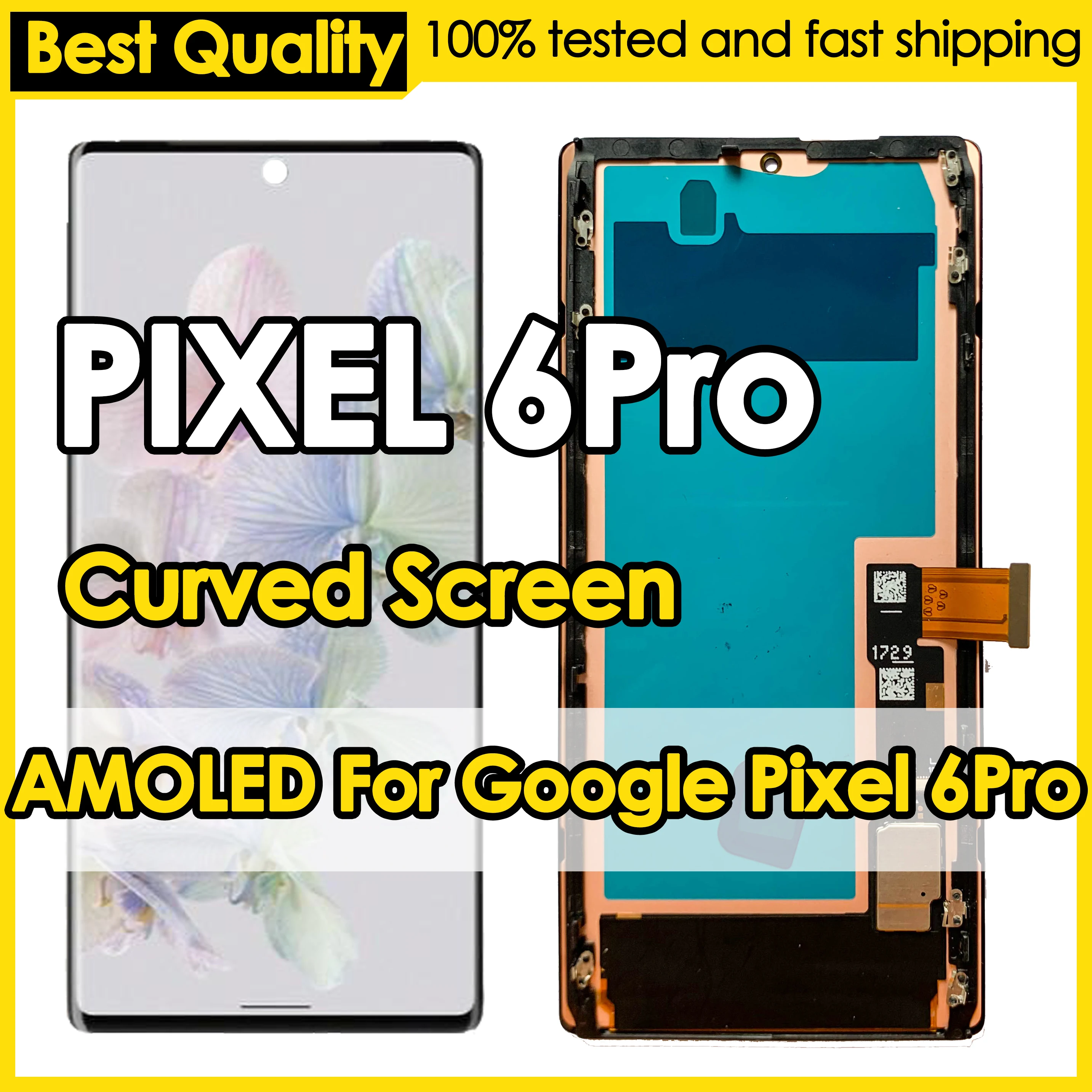 구글 픽셀 6 프로용 AMOLED LCD 디스플레이, GLUOG, G8VOU, GF5KQ 디지타이저 어셈블리, 터치 스크린 교체 수리, 도매