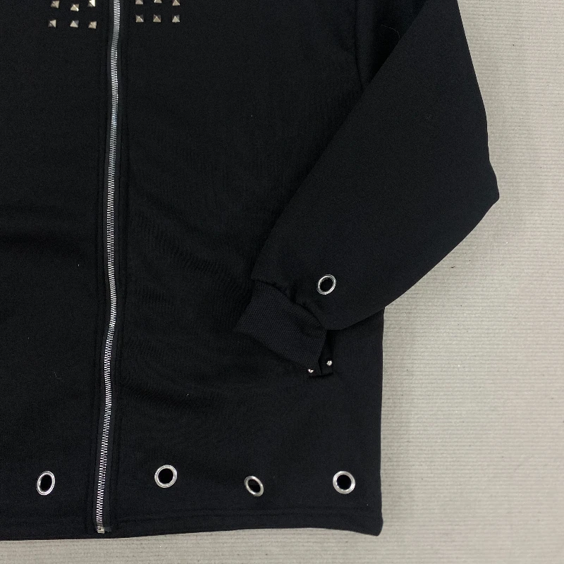 سويت شيرت بقلنسوة على طراز الشارع متعدد الوظائف كاجوال على الموضة الأوروبية والأمريكية مع ترصيع الصفصاف للرجال والنساء #5