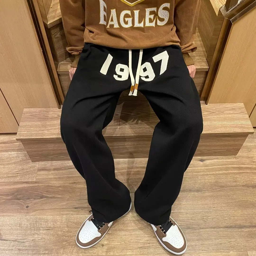 

Corduroy Straight Leg Men's Casual Pants Floor-Length Spring Autumn New Loose Wide Leg Trousers Sweatpants Faion Trend