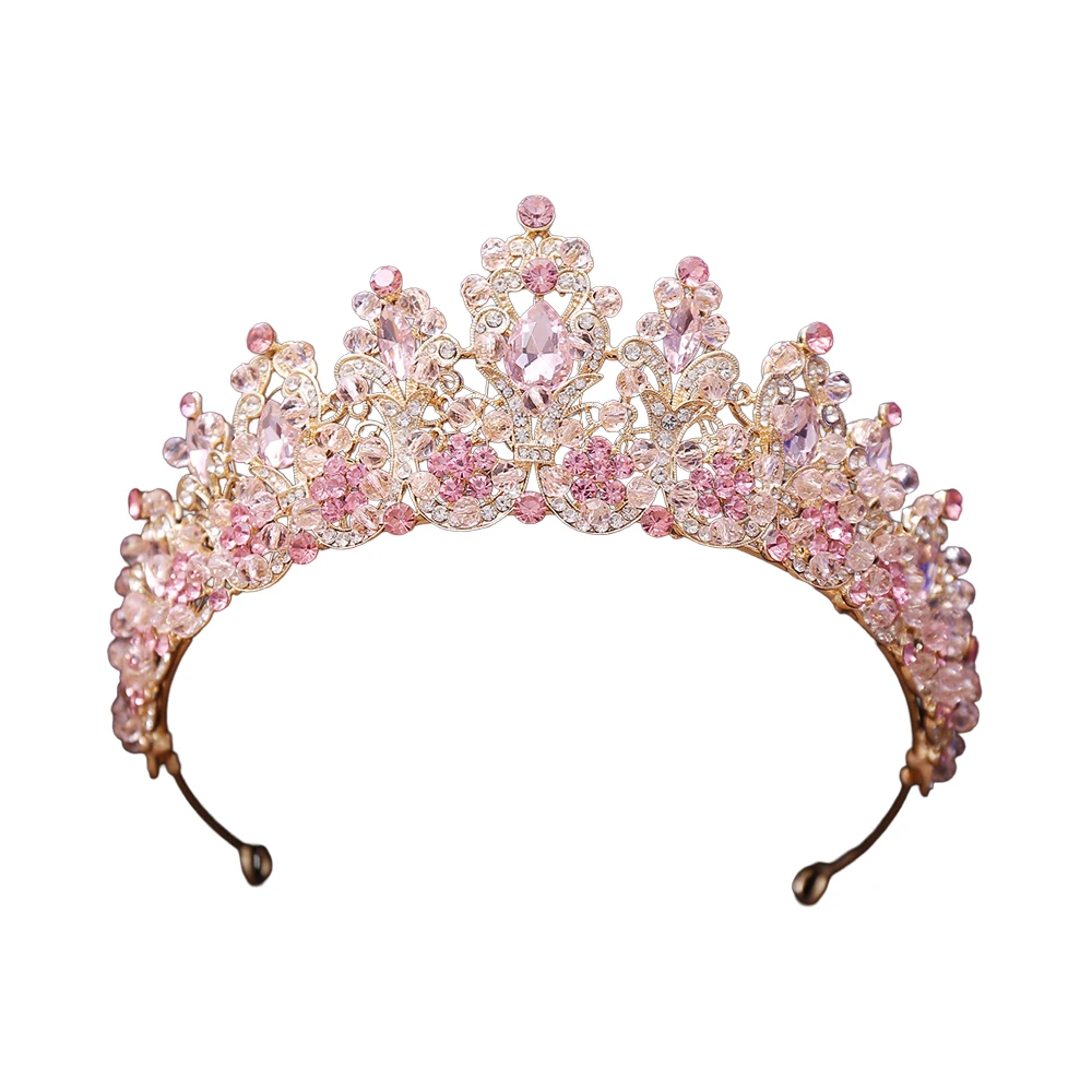 

Crown Crystal Rhinestone Bridal Headwear Headband Baroque Style Handmade With Alloy Base Hair Band For Wedding Party Pageant