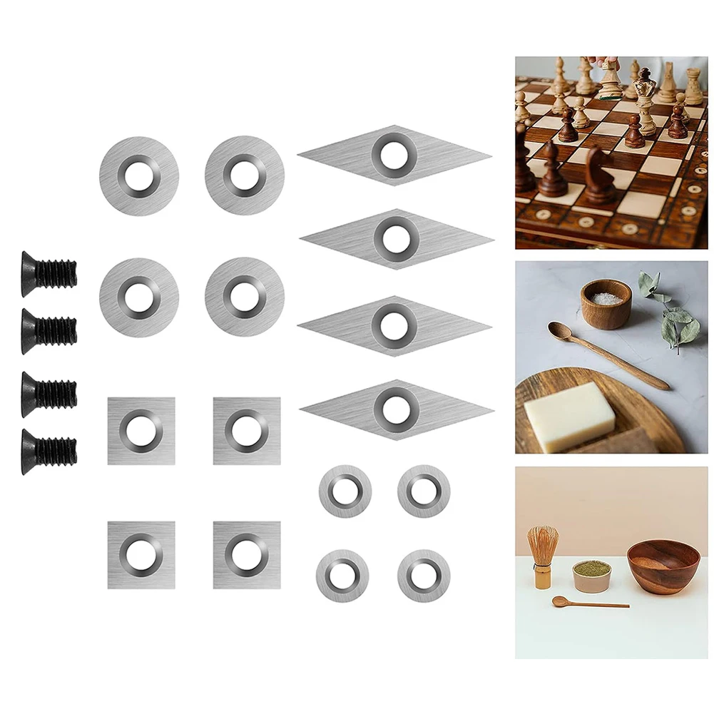 Carbide Cutting Blades Diamond Shape 10mm*30mm Turning Tools Set Hollowing Out Long-term Use Carpentry Projects